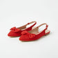 Women's Bow Trim Pointed Slingback Shoes