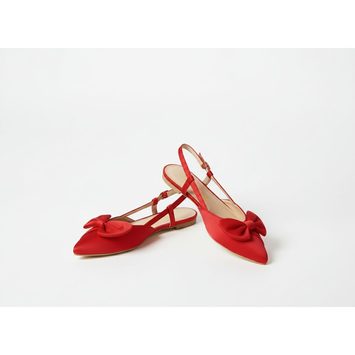 Women's Bow Trim Pointed Slingback Shoes