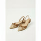 Women's Two Tone Bow Slingback Flats
