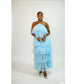 Halter Ruffles Tulle Maxi Dress