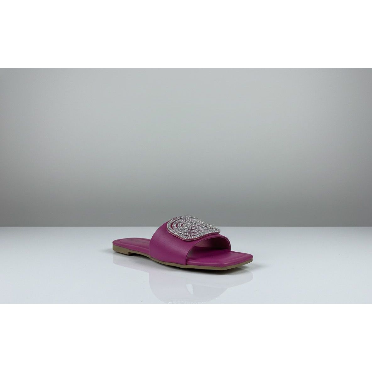 Square Rhinestone Flat Shoes