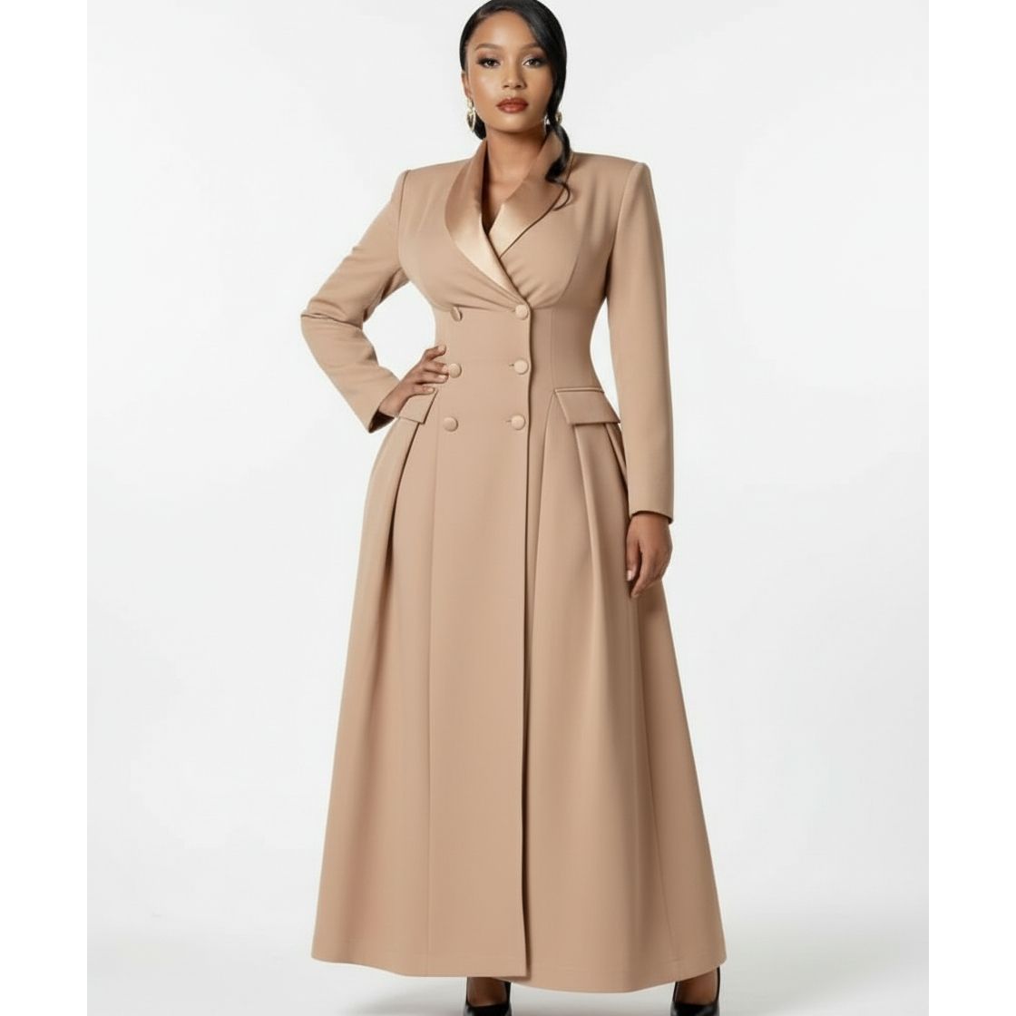 Plus Size Double-breasted Blazer Dress