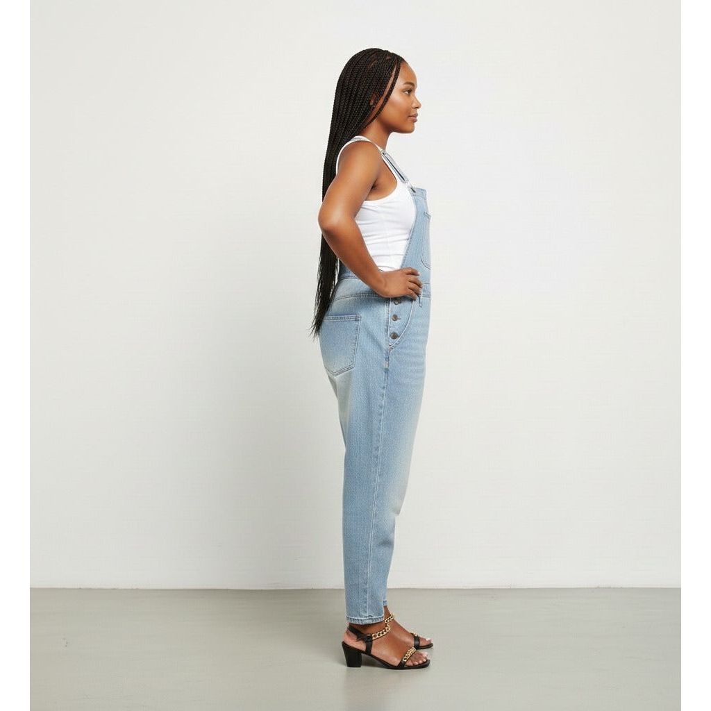 Cargo Denim Buttoned Jumpsuit
