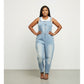 Cargo Denim Buttoned Jumpsuit