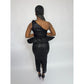 One Shoulder Bebllum Sequin Dress