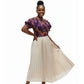 High Waisted Pleated Skirt and Printed Top Set