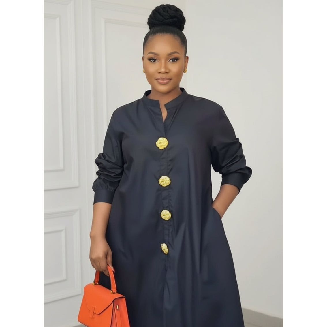 Button Down Swing Dress