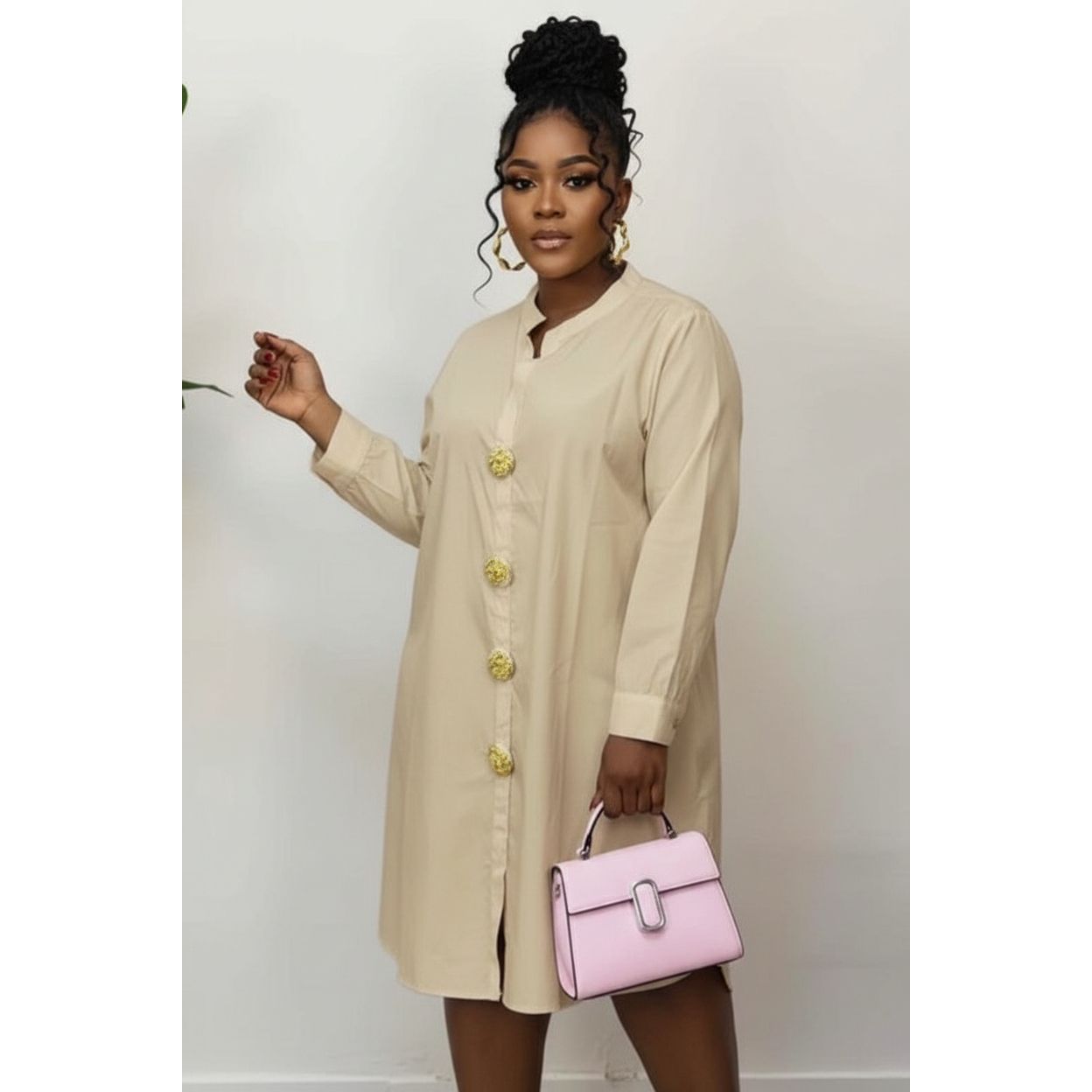 Button Down Swing Dress