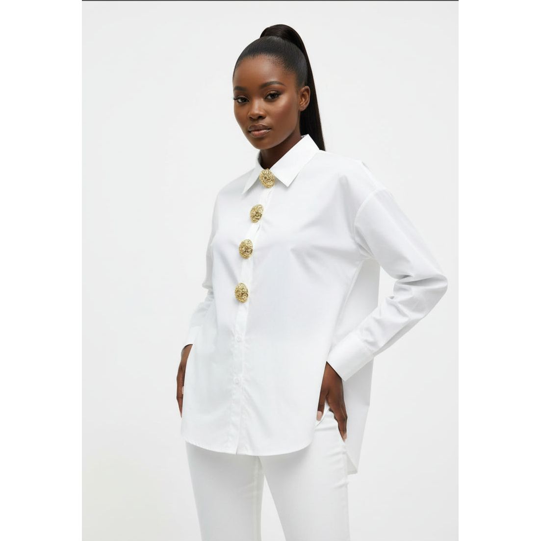 Gold Buckle Button Up Shirt