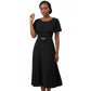 Women's Chiffon Cape Midi Dress