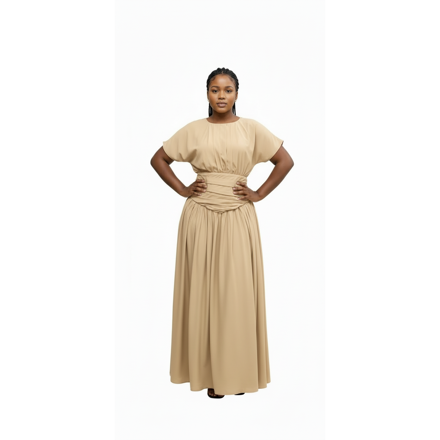 Short Sleeve Elegant African Print Summer Dress