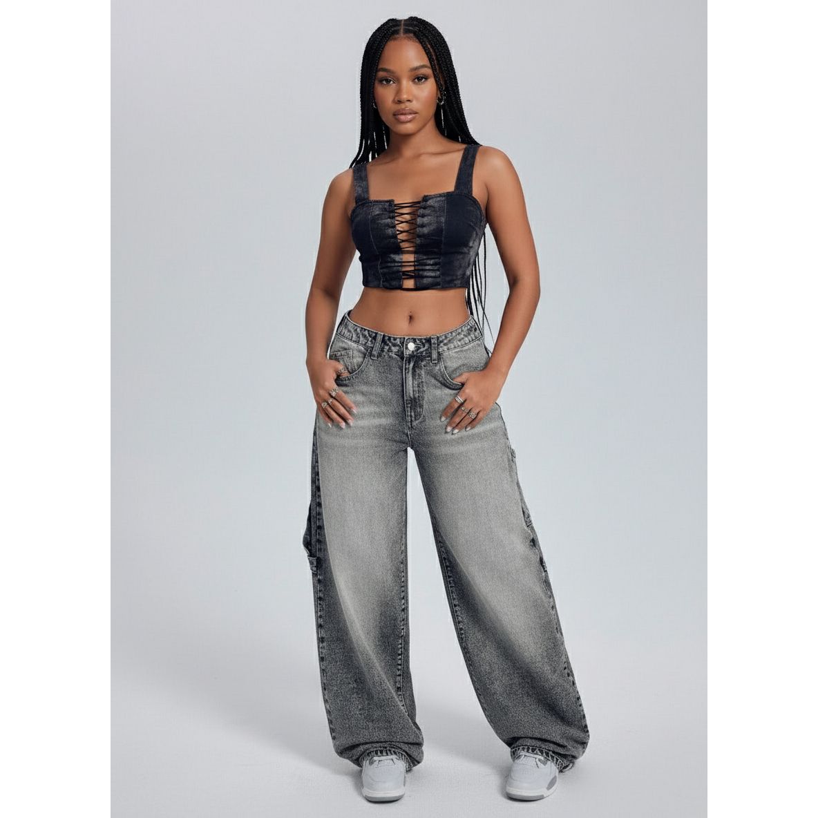 Women's Wide leg Washed Jeans
