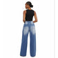 Vintage Washed Blue Wide Leg Jeans