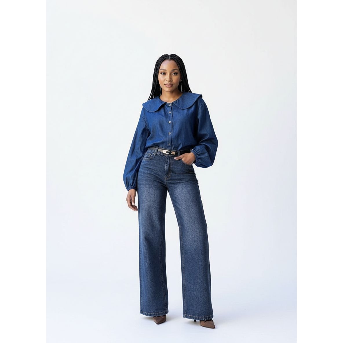 High Waisted Wide leg Denim