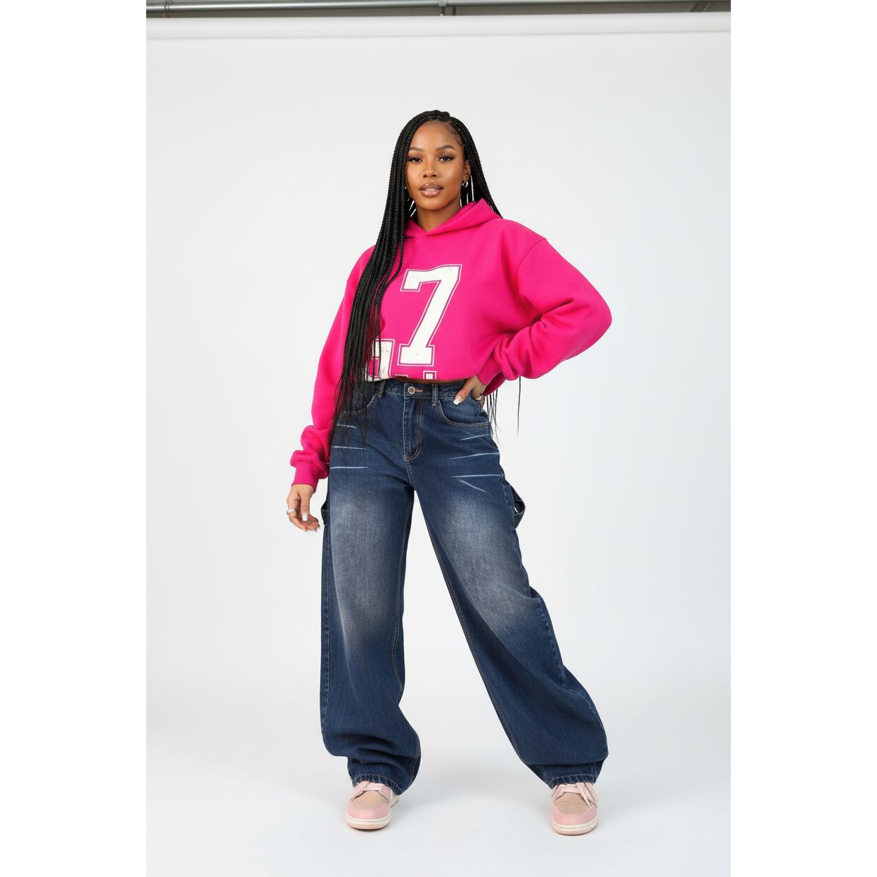 Women's Two Tone Baggy Jeans