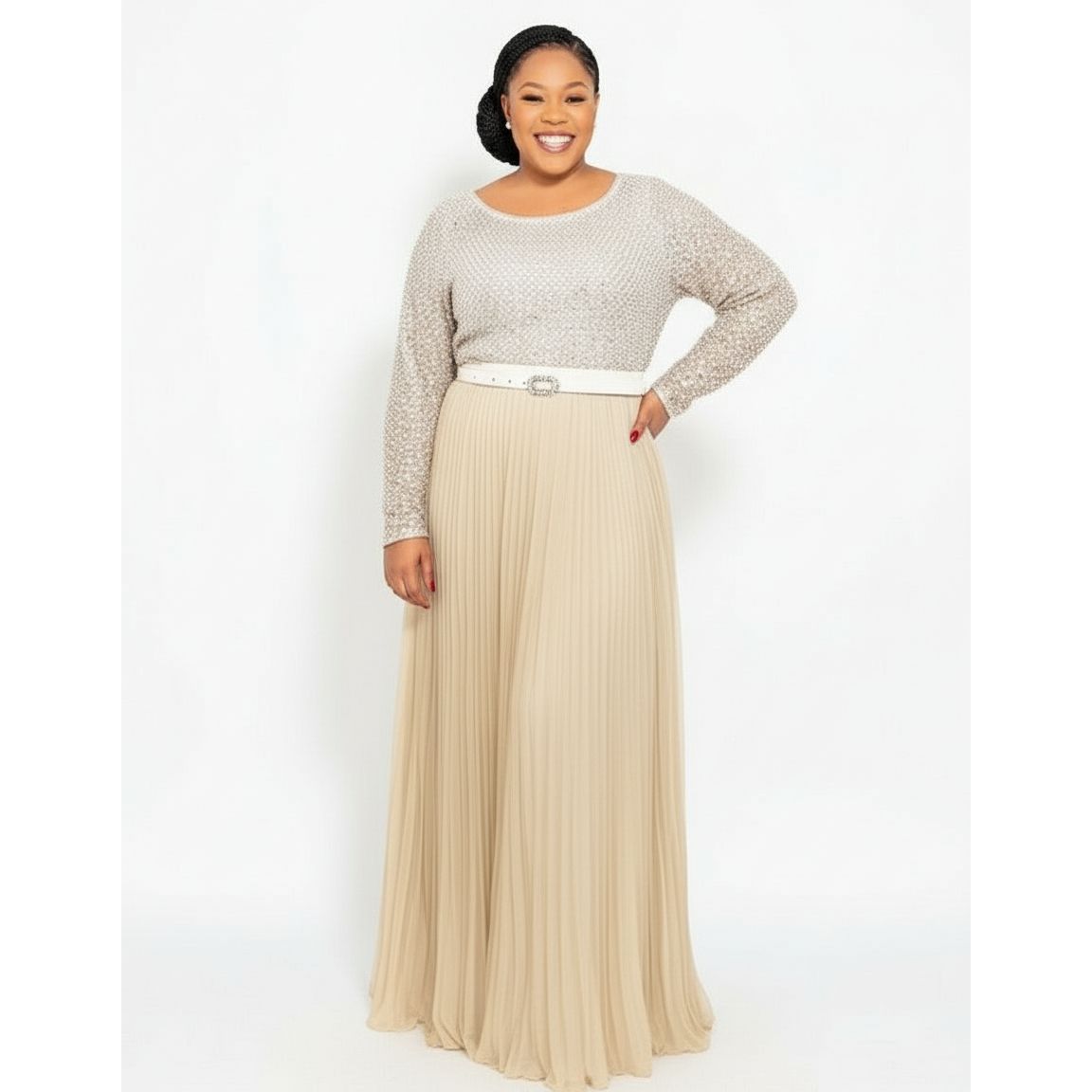 Women's Classy Pleated Long Dress