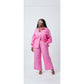 Women's Plus Size Linen Shirt and Pants Set