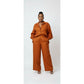 Women's Plus Size Linen Shirt and Pants Set