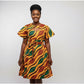 Floral Short Sleeve Multi-Color Round-Neck Maxi Dress