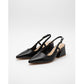 Women's Pointed Toe Slingback Block Heel