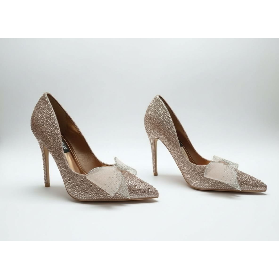 Elegant Pointed Bowknot Rhinestone Stilettos