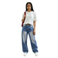 Faded Blue Wide Leg Carpenter Trousers