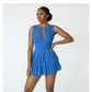 Chic Tiered Pleated Mini Dress