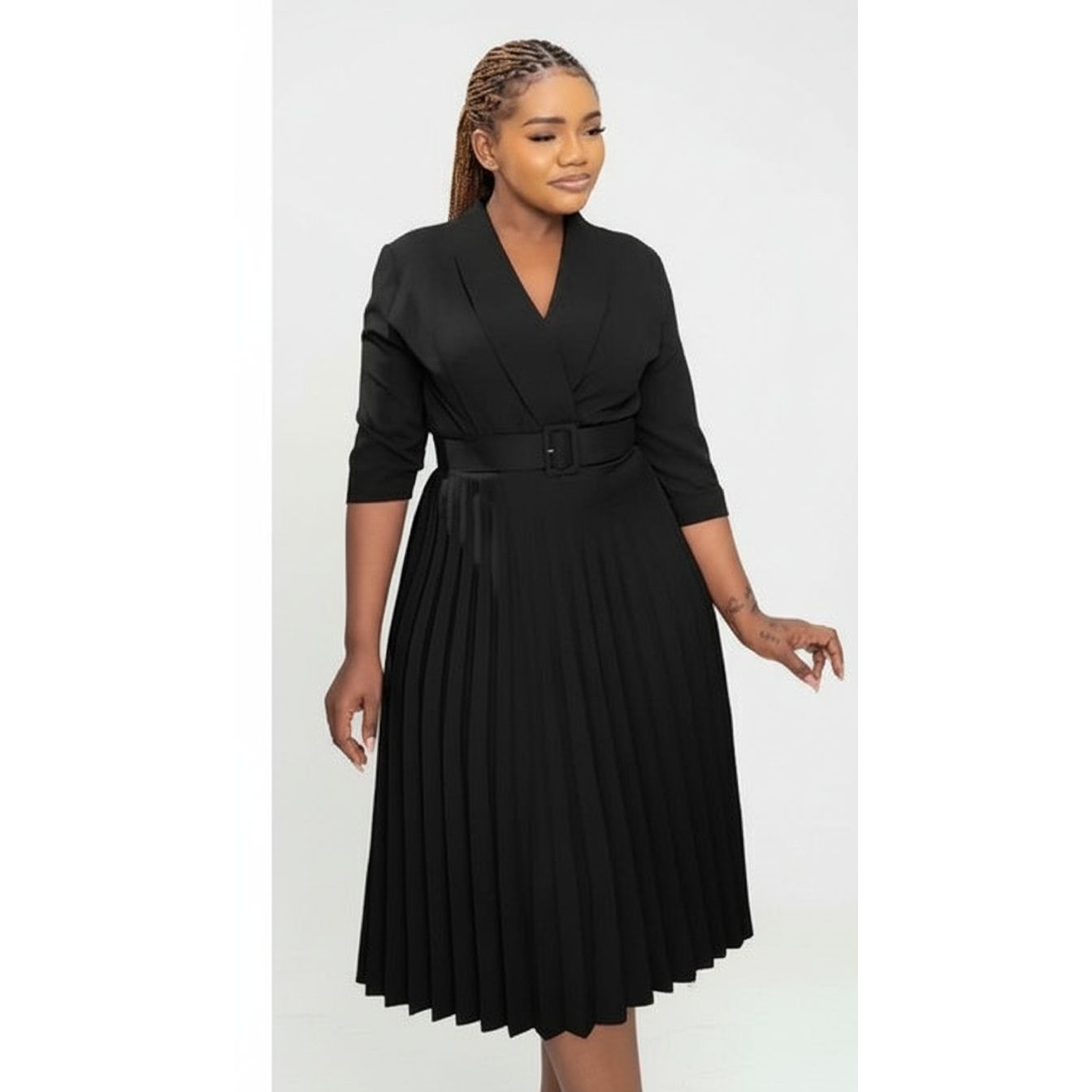 V-Neck Blazer Style Dress