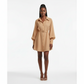 Button-Down Puff Sleeve Mini Dress with Belt