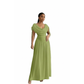 Women's Cowl Neck Ruched Waist Maxi Dress