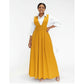 V-Neck Belted Pinafore Maxi Dress