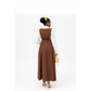 V-Neck Belted Pinafore Maxi Dress