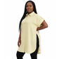 Button-Down Tunic with High Side Slits Shirt