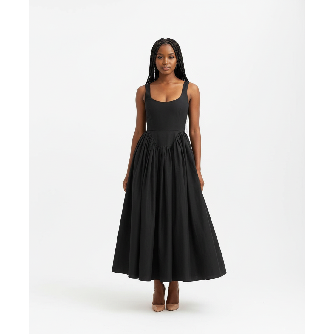 Elegant Sleeveless Flare Maxi Dress