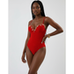 V-Neck One-Piece with Gold Charms Swimwear