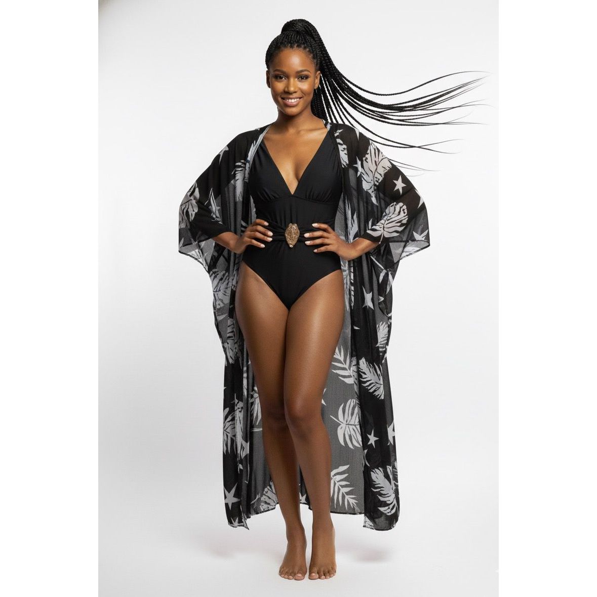 2-Piece set Cover-Up Tropical Bikini Set
