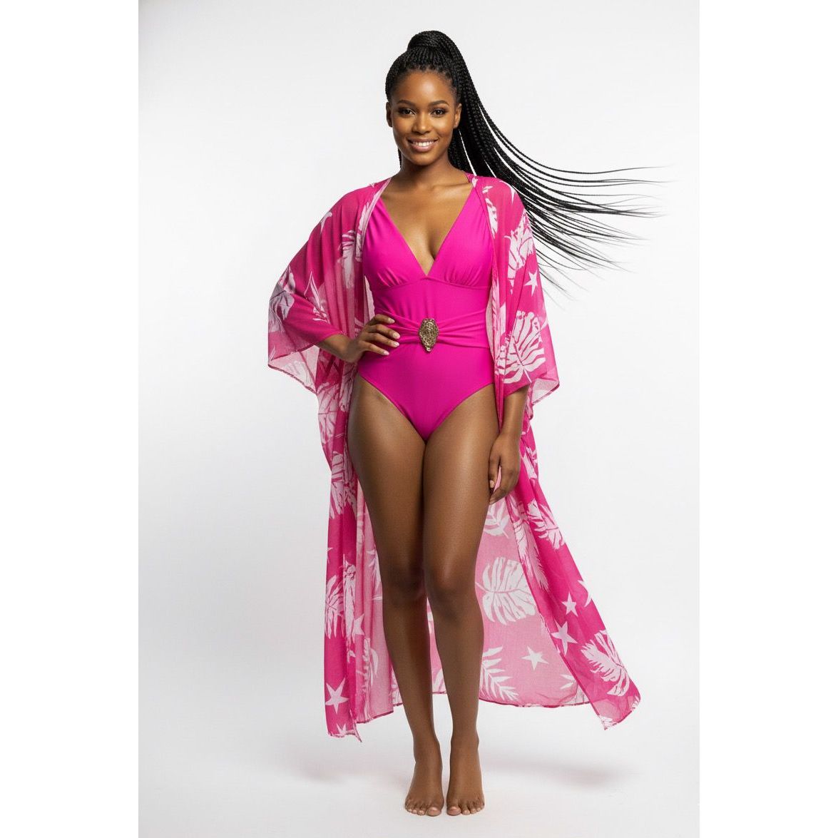 2-Piece set Cover-Up Tropical Bikini Set