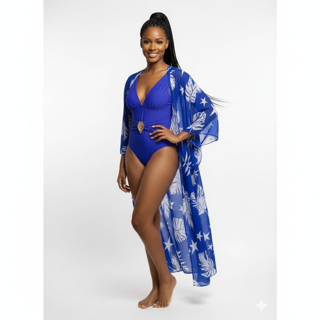 2-Piece set Cover-Up Tropical Bikini Set