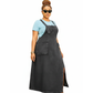 Plus Size Loose-Fit Grey Denim Overalls Dress
