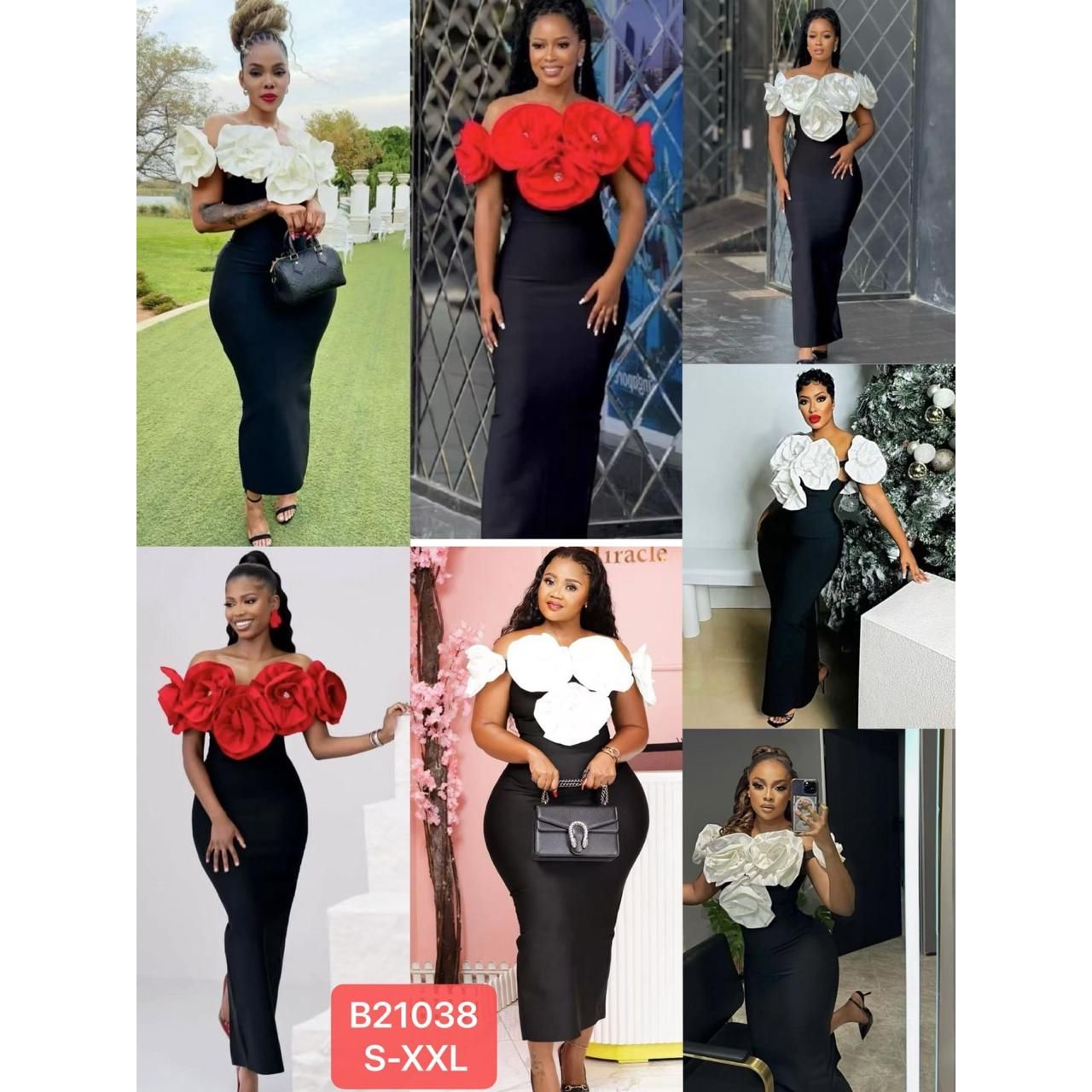 Elegant Off The Shoulder Cocktail Flower Decor Dress