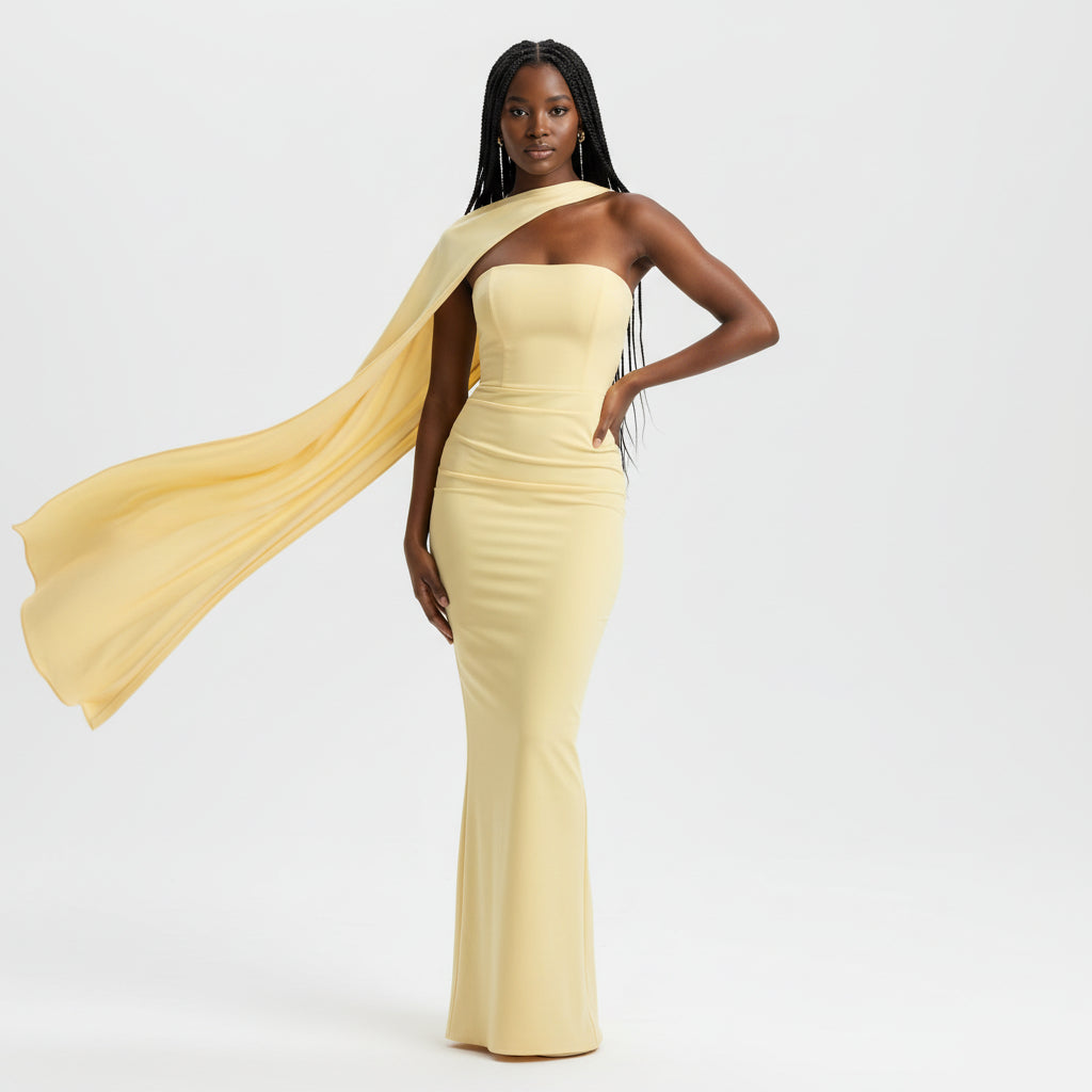 Strapless Mermaid Prom Modest Prom Gown Party Dress