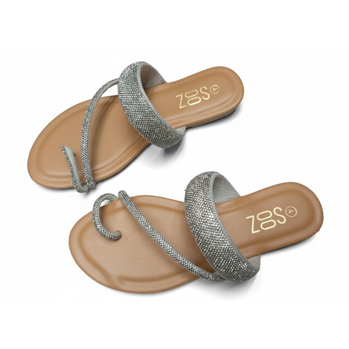 Women's Embellished Toe-Ring Flat Sandals