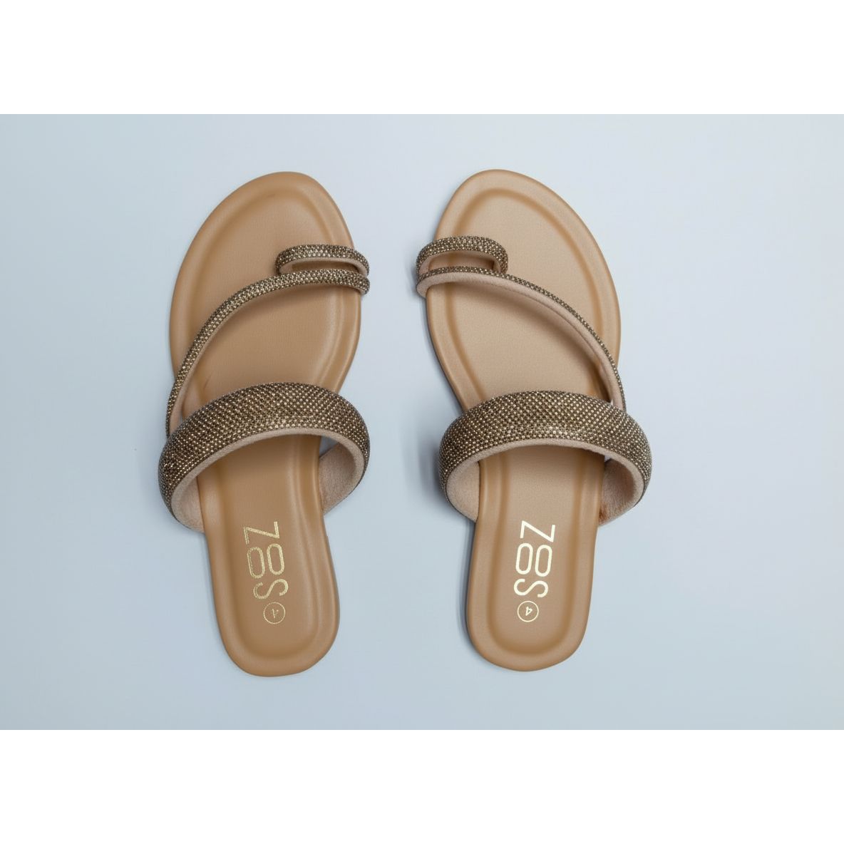 Women's Embellished Toe-Ring Flat Sandals