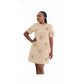 Plus Size Elegant Mini Dress with Flowers Pockets