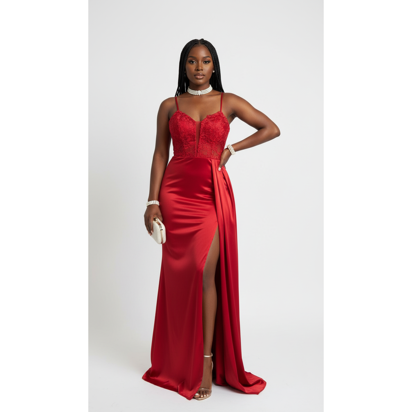 Sweetheart Mermaid Prom Gowns Split Beaded Evening Dresses