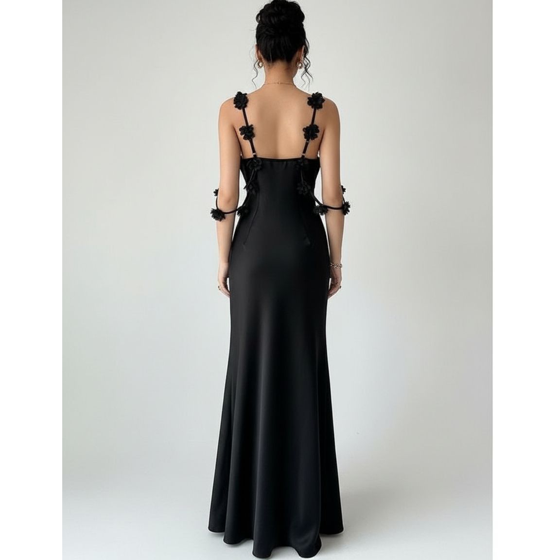 Puffy Sleeves Side Slit Prom Dress