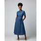 Plus Size  Loose-Fit Denim Short Sleeve Maxi Dress