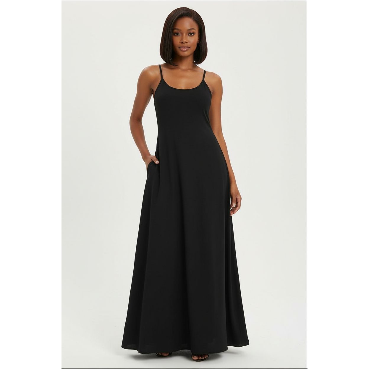 Sleeveless Round Neck Loose-Fitting Maxi Dress