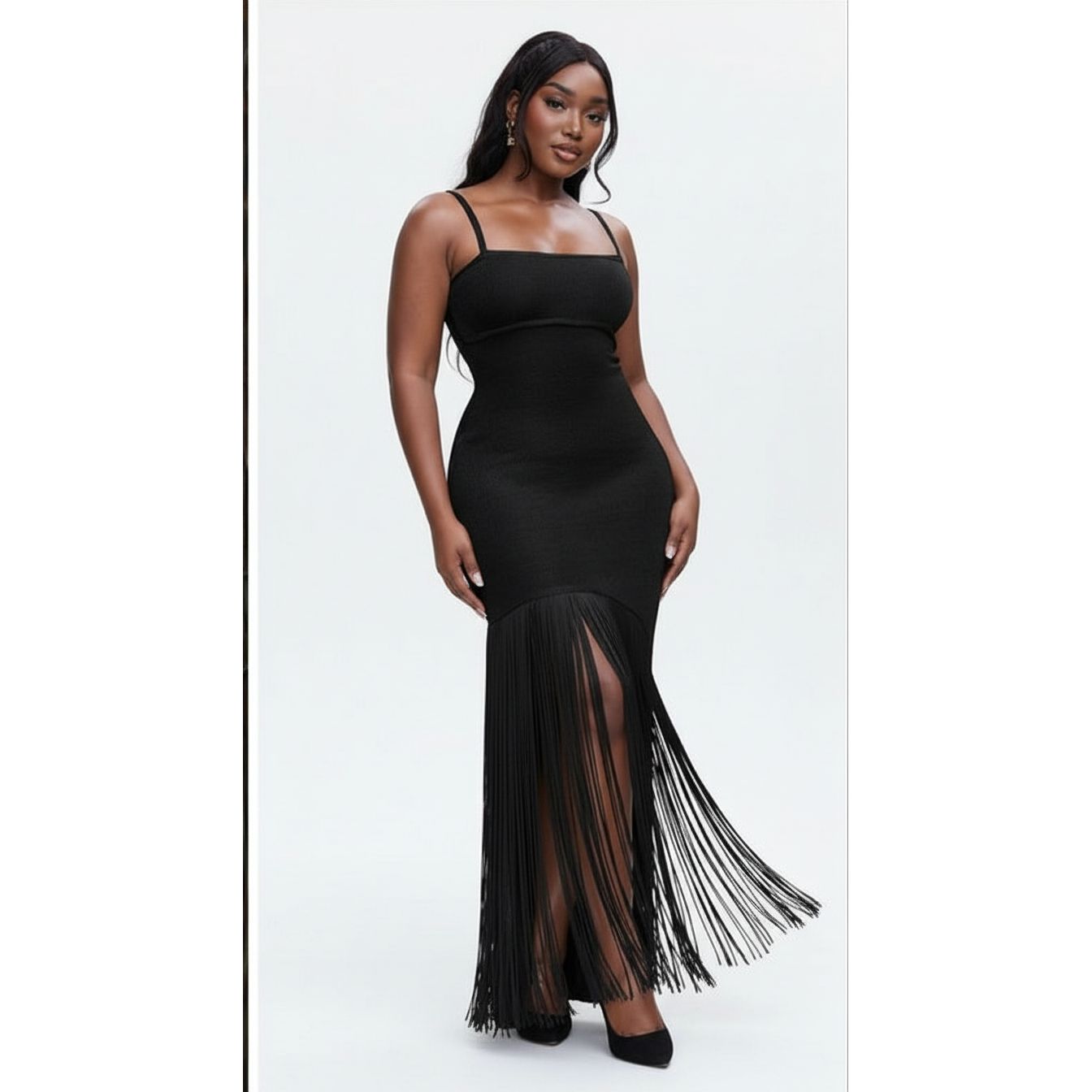 Tassel Spaghetti Strap Bodycon Dress