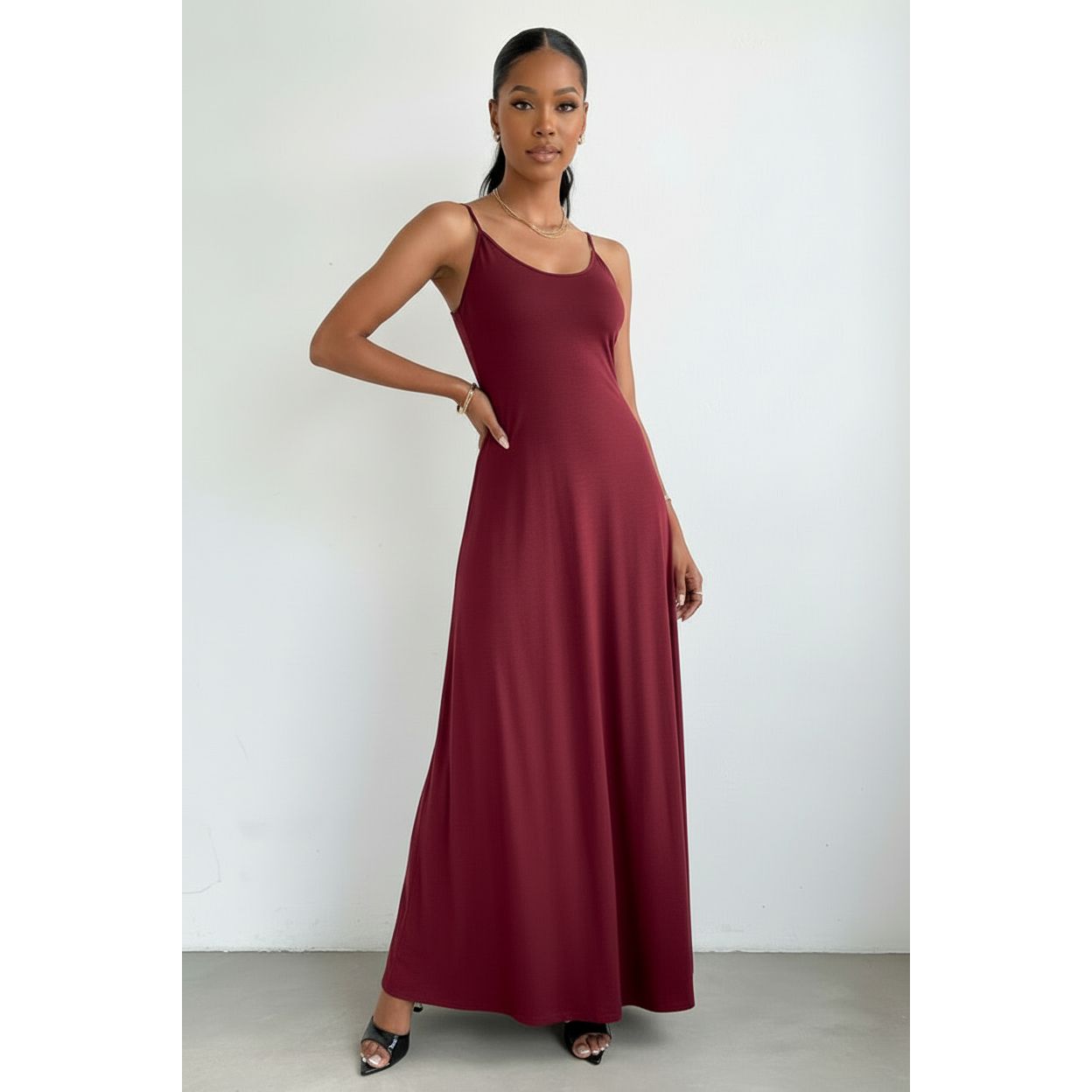 Sleeveless Round Neck Loose-Fitting Maxi Dress